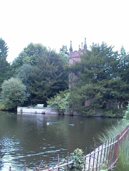 Church and lake
